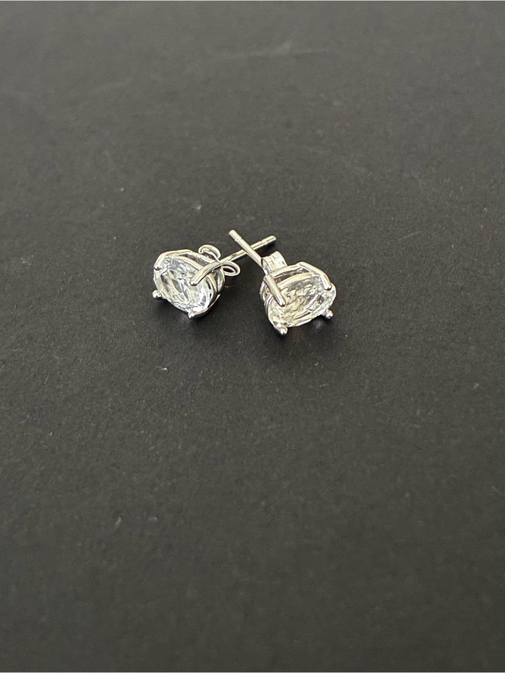 Classic Stud Earrings - Clear Crystal & Silver